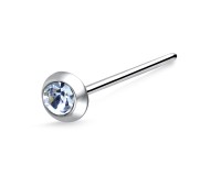 Stone Set Silver Straight Nose Stud NSKA-826